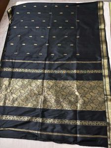 Silk Black &amp; Gold Saree