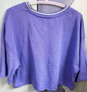 Purple London Graphic Cropped Sweatshirt
