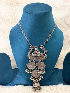🦚Radha Krishna Navratri Oxidised Necklace🦚