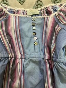 𓏲๋࣭࣪˖🎐 Periwinkle and pink Babydoll Top