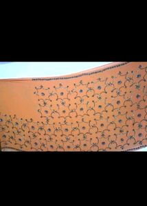 Orange Embellished Net Saree