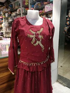 Maroon Embellished Dress