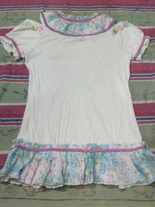 White Cold Shoulder Top with Floral Print