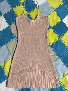 Ribbed Spaghetti Strap Mini Dress