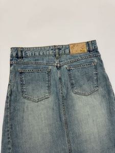 Denim embroidered skirt