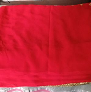Red &amp; Gold Embroidered Fabric