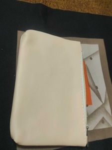 Leather travel pouch :- Cream Beige