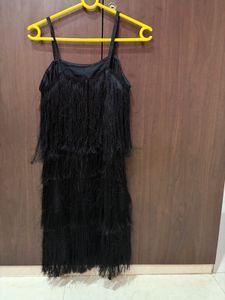 Black Fringe Flapper Dress