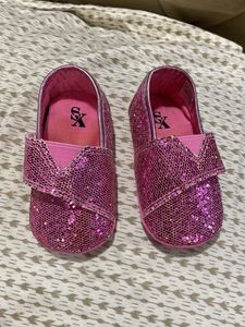 Pink Glitter Booties