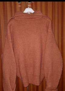 Ribbed Knit Zip-Up Sweater 🤎