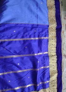 Elegant Purple Saree with Gold Border