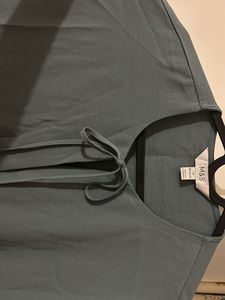 Teal Tie-Neck Blouse