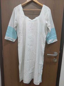 Blue And White Suit With Dupatta