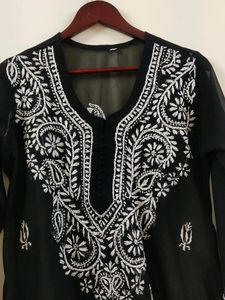 Black Hand embroidery Kurta