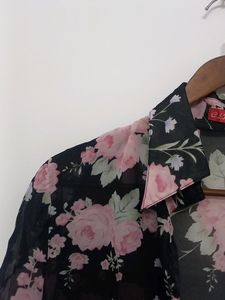 Floral Shirt For Girls | See-through| Size: M-L💫