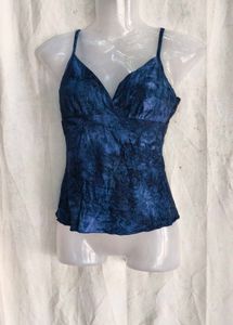 I. Blue Tie-Dye Spaghetti Strap Top