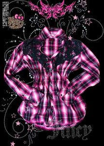 Y2K/goth Pink Plaid Button-Up shirt