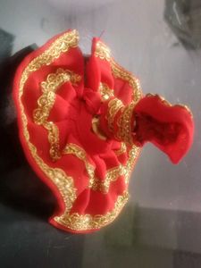 Beautiful Red &amp; Gold dress for krishna ji