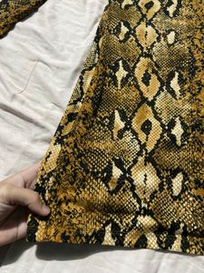 Snakeskin Print Short One-Sleeve Dress