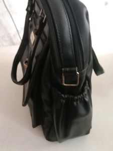 Classic Black Leather Handbag