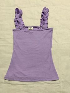 SSS Purple Ruffled Strap Tank Top