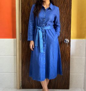 Old navy 34 bust  Blue shirt Dress with Belt