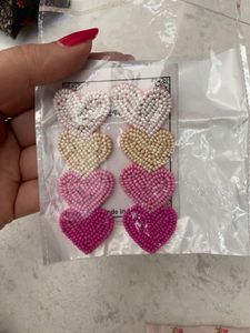 11 Pcs Black Floral Beaded Tassel Earrings