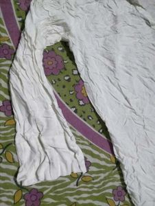White Textured Long Sleeve Top