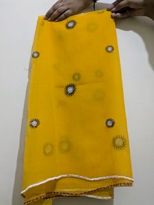 Yellow Haldi Lehenga Choli Dress With Side Dupatta