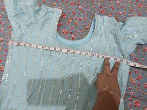 Stunning Sequined Blue Kurta