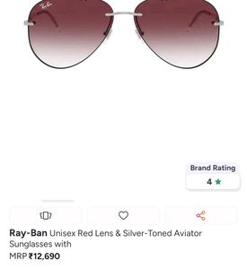 Ray-Ban Red Lens Aviator Sunglasses 🕶️