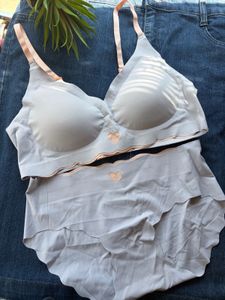 Cute Heart Detail Bra & Panty Set