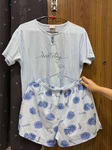Light Blue night suit( T-shirt with shorts)