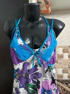 Vibrant Floral Print Mini Dress