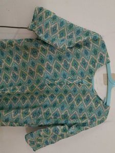 offer!!   Bluish green Diamond Print Kurta