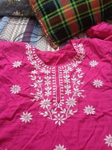 Vibrant Pink Cotton Kurta