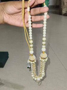 Pearl and Kundan Necklace Set with Jhumkas