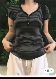 with tag Striped Henley Top
