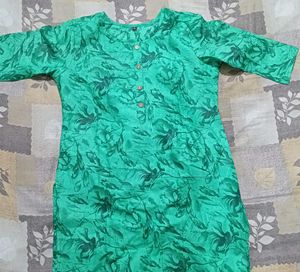 New Green Floral Print Kurta