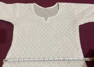 Elegant White Sequin Kurta
