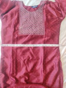 Maroon Sequined Kurta