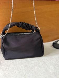 Chic Black Ruched Handle Handbag