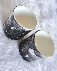 💜Unique Stone Design Coffee Mugs (Set of 2)😊