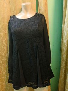 Elegant Black Lace Kurti