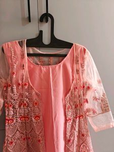 Elegant Pink Kurta Set with Jacket