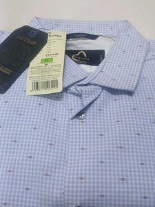 Men's Blue Checkered Slim Fit Shirt