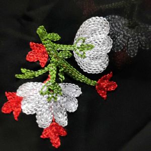 Black Embroidered Chiffon Fabric