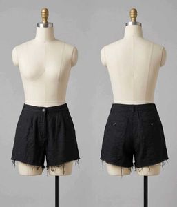 Black Frayed Hem Shorts