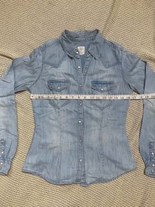 Light Wash Denim Western Shirt