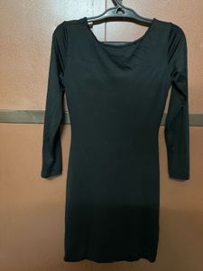 Chic Black Long Sleeve Mini Dress